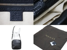画像をギャラリービューアに読み込む, GUCCI グッチ ショルダーバッグ GGロゴ ブラック レザー 337084 シルバー金具 イタリア製 美品 中古 51715