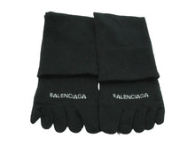 Load image into Gallery viewer, 極美品 BALENCIAGA バレンシアガ ロゴ ソックス ブラック 5本指 靴下 黒 小物 中古 51724