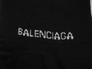 極美品 BALENCIAGA バレンシアガ ロゴ ソックス ブラック 5本指 靴下 黒 小物 中古 51724