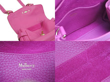 画像をギャラリービューアに読み込む, MULBERRY マルベリー Alexa ミニ サッチェル ハンドバッグ ピンク系 鞄 レザー ゴールド金具 RL6595736 良品 中古 51729
