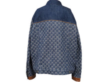 画像をギャラリービューアに読み込む, GUCCI グッチ GGロゴエコウォッシュド ジャケット 649110 XDBIP ブラウン インディゴブルー 美品 中古 51730