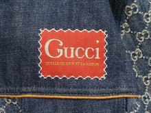 画像をギャラリービューアに読み込む, GUCCI グッチ GGロゴエコウォッシュド ジャケット 649110 XDBIP ブラウン インディゴブルー 美品 中古 51730