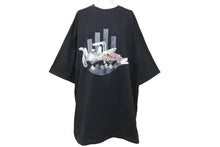画像をギャラリービューアに読み込む, miskeen ミスキーン 半袖Tシャツ ビッグシルエット プリント コットン ブラック ホワイト グレー ブラウン XXL 美品 中古 51734