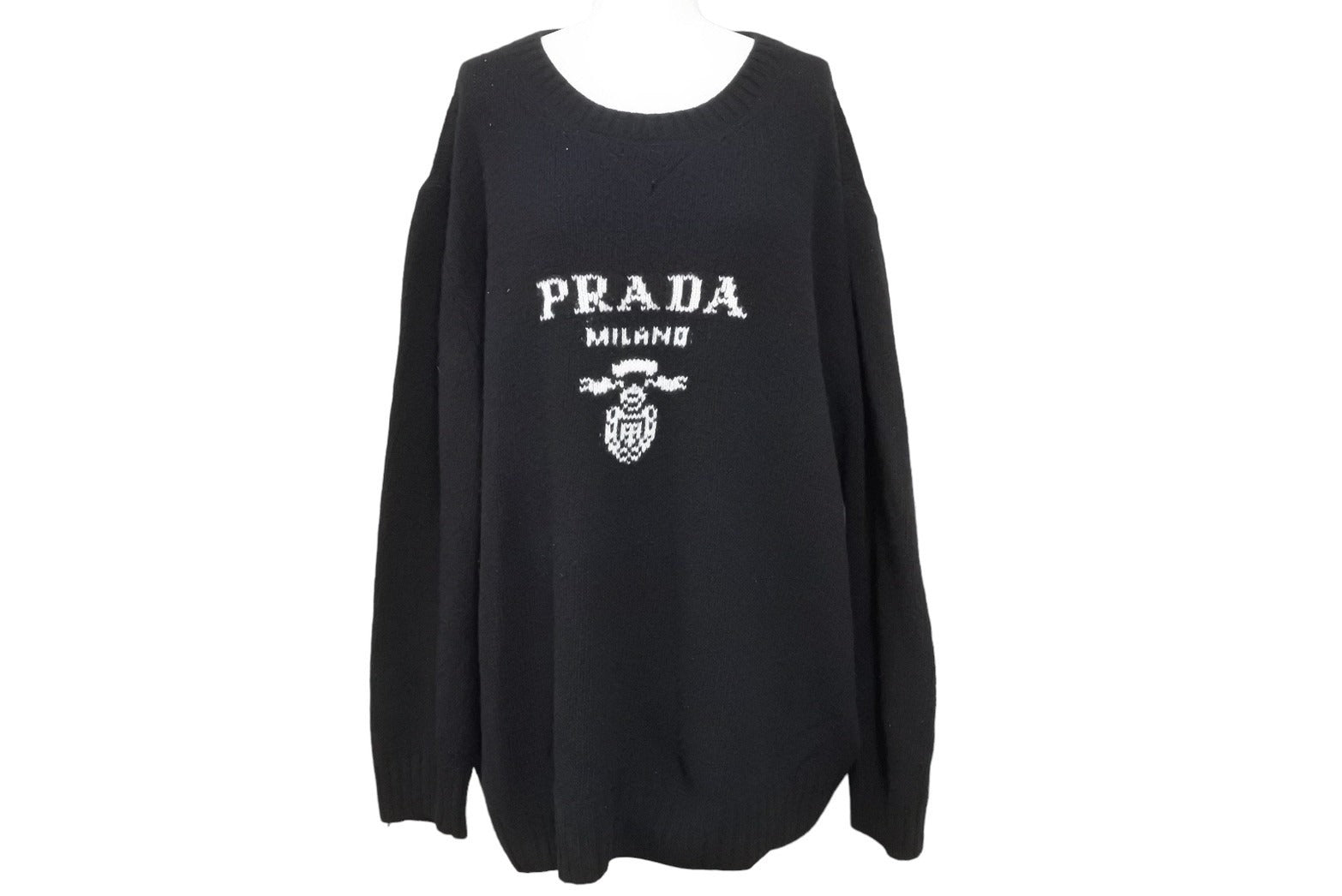 PRADA プラダ ニット セーター RN98339CA34767 カシミヤ バージンウール ブラック サイズ48 美品 中古 51757 –  Casanova Vintage