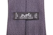 Load image into Gallery viewer, [USED/中古]HERMES エルメス ネクタイ ネイビー グレー シルク Bランク 中古 51800