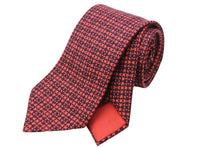 Load image into Gallery viewer, HERMES エルメス ネクタイ ブランド 紳士 総柄 模様 服飾小物 シルク100% レッド ブラック 美品 中古 51801