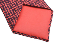 Load image into Gallery viewer, HERMES エルメス ネクタイ ブランド 紳士 総柄 模様 服飾小物 シルク100% レッド ブラック 美品 中古 51801