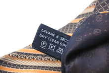 画像をギャラリービューアに読み込む, GUCCI グッチ ネクタイ トムフォード期 ストライプ ロゴ 総柄 紳士 服飾小物 シルク オレンジ ブラウン ベージュ 美品 中古 51804