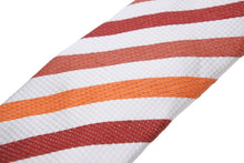 画像をギャラリービューアに読み込む, GUCCI グッチ ネクタイ トムフォード期 ストライプ 服飾小物 ロゴ シルク オレンジ ホワイト レッド 美品 中古 51807