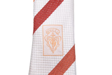 画像をギャラリービューアに読み込む, GUCCI グッチ ネクタイ トムフォード期 ストライプ 服飾小物 ロゴ シルク オレンジ ホワイト レッド 美品 中古 51807