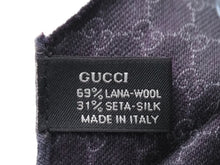 画像をギャラリービューアに読み込む, GUCCI グッチ ネクタイ 紳士 ウール ストライプ ブルー GG柄 総柄 服飾小物 トムフォード期 美品 中古 51809