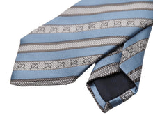 画像をギャラリービューアに読み込む, GUCCI グッチ ネクタイ 紳士 シルク ブルー シルバー トムフォード期 GG柄 総柄 イタリア製 服飾小物美品 中古 51811
