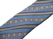 画像をギャラリービューアに読み込む, GUCCI グッチ ネクタイ 紳士 シルク ブルー シルバー トムフォード期 GG柄 総柄 イタリア製 服飾小物美品 中古 51811