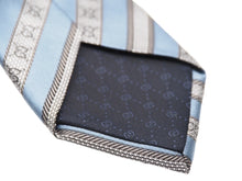 画像をギャラリービューアに読み込む, GUCCI グッチ ネクタイ 紳士 シルク ブルー シルバー トムフォード期 GG柄 総柄 イタリア製 服飾小物美品 中古 51811