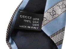 画像をギャラリービューアに読み込む, GUCCI グッチ ネクタイ 紳士 シルク ブルー シルバー トムフォード期 GG柄 総柄 イタリア製 服飾小物美品 中古 51811