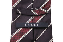 画像をギャラリービューアに読み込む, GUCCI グッチ ネクタイ トムフォード期 服飾小物 ストライプ 模様 シルク ブラック レッド ホワイト 美品 中古 51815