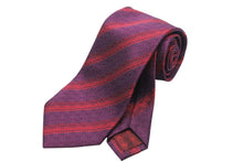 画像をギャラリービューアに読み込む, GUCCI グッチ ネクタイ ストライプ 総柄 GG トムブラウン期 シルク レッド パープル 美品 中古 51818