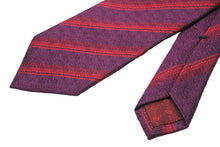 画像をギャラリービューアに読み込む, GUCCI グッチ ネクタイ ストライプ 総柄 GG トムブラウン期 シルク レッド パープル 美品 中古 51818