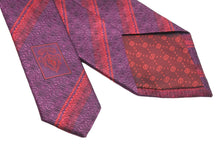 画像をギャラリービューアに読み込む, GUCCI グッチ ネクタイ ストライプ 総柄 GG トムブラウン期 シルク レッド パープル 美品 中古 51818
