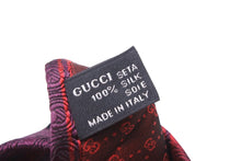 画像をギャラリービューアに読み込む, GUCCI グッチ ネクタイ ストライプ 総柄 GG トムブラウン期 シルク レッド パープル 美品 中古 51818