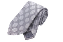 画像をギャラリービューアに読み込む, GUCCI グッチ ネクタイ 紳士 シルク グレー ブラック GG柄 水玉 総柄 服飾小物 トムフォード期 美品 中古 51821