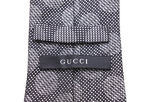画像をギャラリービューアに読み込む, GUCCI グッチ ネクタイ 紳士 シルク グレー ブラック GG柄 水玉 総柄 服飾小物 トムフォード期 美品 中古 51821