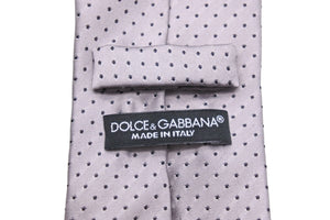 DOLCE&GABBANA ドルチェアンドガッバーナ ネクタイ 紳士 シルク シルバー イタリア産 美品 中古 51831