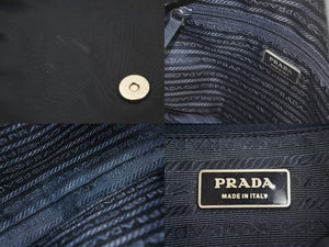 PRADA プラダ ロゴプレート ショルダーバッグ クロスボディバッグ BT0520 テスートナイロン ブラック 美品 中古 51846