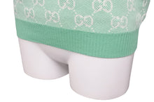 画像をギャラリービューアに読み込む, 極美品 GUCCI グッチ GGジャガード 半袖 ニット Ｔシャツ グリーン ロゴ 緑 総ロゴ トップス 629456 サイズS 中古 51864