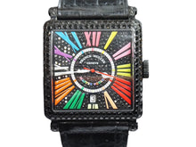 画像をギャラリービューアに読み込む, フランク・ミュラー FRANCK MULLER マスタースクエア カラードリームス 6000HSCDTNRDCD ブラック文字盤 美品 中古 51875