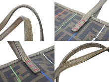 画像をギャラリービューアに読み込む, FENDI フェンディ トートバッグ ハンドバッグ ズッカ柄 ロゴ CA2406414 ブラウン ゴールド金具 美品 中古 51881