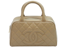 Load image into Gallery viewer, CHANEL シャネル ヴィンテージ ハンドバッグ ミニボストン キャビアスキン 8番台 ベージュ ゴールド金具 美品 中古 51883