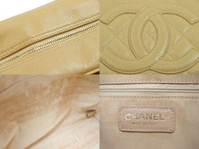Load image into Gallery viewer, CHANEL シャネル ヴィンテージ ハンドバッグ ミニボストン キャビアスキン 8番台 ベージュ ゴールド金具 美品 中古 51883