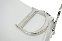 Load image into Gallery viewer, Christian Dior ディオール ショルダー ハンドバッグ ホワイト レザー デカロゴ シルバー金具 中古 51884
