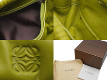 画像をギャラリービューアに読み込む, LOEWE ロエベ コインケース チャーム セット ミニ アナグラム レザー グリーン シルバー金具 美品 中古 51892