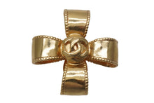 Load image into Gallery viewer, CHANEL シャネル イヤリング クロスリボン ココマーク アクセサリー 小物 17g 97A GP ゴールド 美品 中古 51901