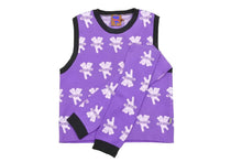 画像をギャラリービューアに読み込む, heaven BY MARC JACOBS マークジェイコブス ヘブン ニットベスト アームカバー P625J05FA21 パープル コットン XL 美品 中古 51903