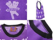 画像をギャラリービューアに読み込む, heaven BY MARC JACOBS マークジェイコブス ヘブン ニットベスト アームカバー P625J05FA21 パープル コットン XL 美品 中古 51903