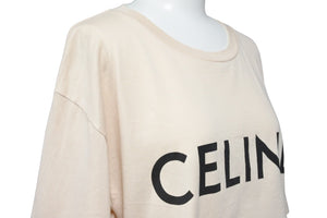 CELINE セリーヌ 半袖Ｔシャツ 2X761501F レディース ロゴ ベージュ コットン イタリア製 サイズS 美品 中古 51938