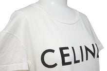 Load image into Gallery viewer, CELINE セリーヌ 半袖Tシャツ ブランドロゴ X237370E ポルトガル製 コットン ホワイト ブラック サイズXS 美品 中古 51939