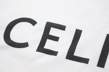 Load image into Gallery viewer, CELINE セリーヌ 半袖Tシャツ ブランドロゴ X237370E ポルトガル製 コットン ホワイト ブラック サイズXS 美品 中古 51939