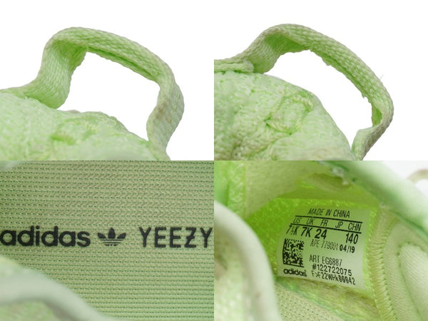 YEEZY BOOST 350 V2 GLOW IN THE DARK イージーブーストグロウスニーカー キッズ ライトグリーン 7 1/2K 良品 中古 51951