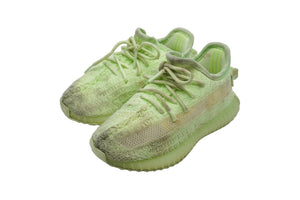 YEEZY BOOST 350 V2 GLOW IN THE DARK イージーブーストグロウスニーカー キッズ ライトグリーン 7 1/2K 良品 中古 51951