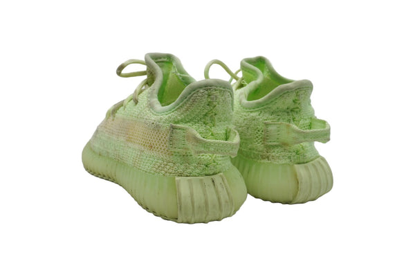 YEEZY BOOST 350 V2 GLOW IN THE DARK イージーブーストグロウスニーカー キッズ ライトグリーン 7 1/2K 良品 中古 51951