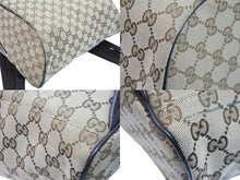 画像をギャラリービューアに読み込む, GUCCI グッチ リュック デイパック GGキャンバス 449906 ベージュ ブラウン シルバー金具 美品 中古 51975