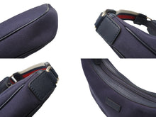 画像をギャラリービューアに読み込む, GUCCI グッチ ワンショルダーバッグ A9235658 レザー キャンバス ネイビー ホワイト レッド ゴールド金具 美品 中古 52006