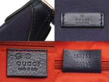 画像をギャラリービューアに読み込む, GUCCI グッチ ワンショルダーバッグ A9235658 レザー キャンバス ネイビー ホワイト レッド ゴールド金具 美品 中古 52006