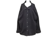 画像をギャラリービューアに読み込む, バレンシアガ BALENCIAGA 471209 TUE14 Pinched Collar Denim Shirt ピンチドカラーデニム ブラック 中古 52012