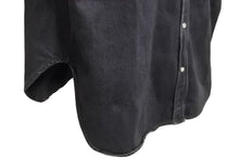 画像をギャラリービューアに読み込む, バレンシアガ BALENCIAGA 471209 TUE14 Pinched Collar Denim Shirt ピンチドカラーデニム ブラック 中古 52012