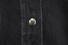 画像をギャラリービューアに読み込む, バレンシアガ BALENCIAGA 471209 TUE14 Pinched Collar Denim Shirt ピンチドカラーデニム ブラック 中古 52012